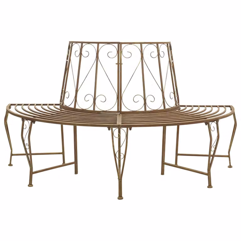 Panchina da giardino vidaXL per 4 persone in acciaio color bronzo L: 160 cm, P: 80 cm, H: 89 cm