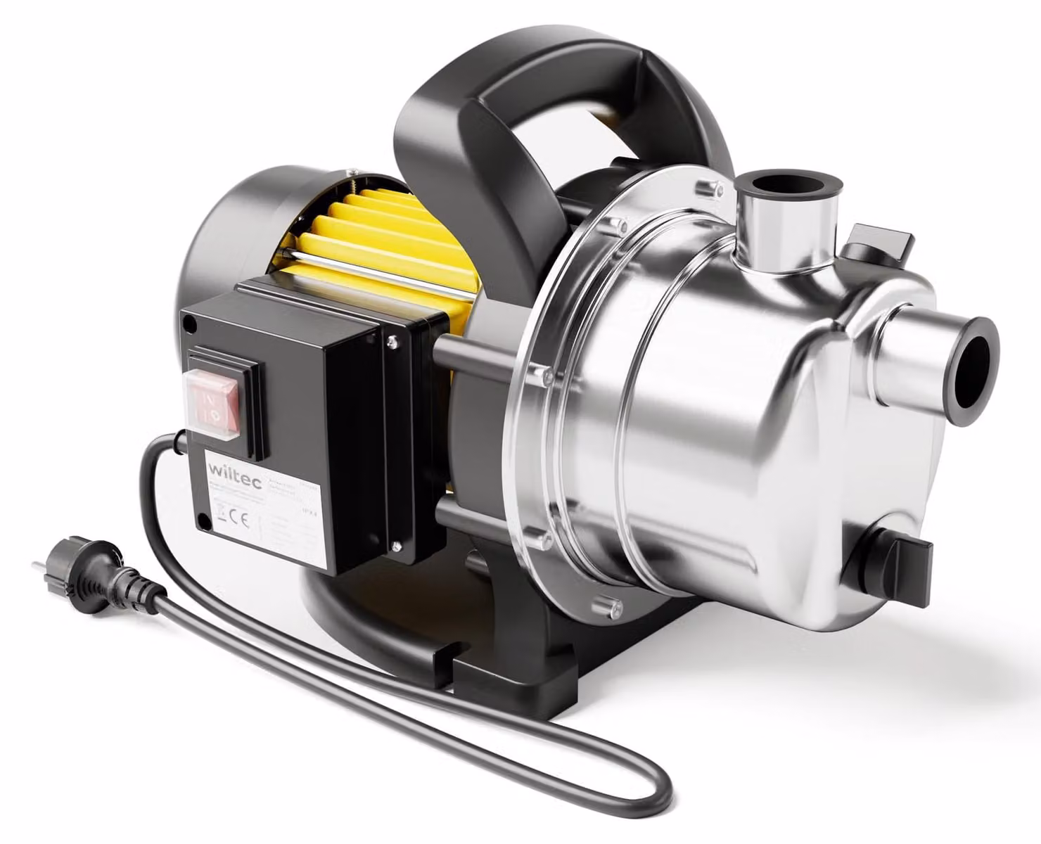 Pompa da giardino - 600 W - 2800 l/h - Acciaio inox - Con maniglia e tappo di scarico