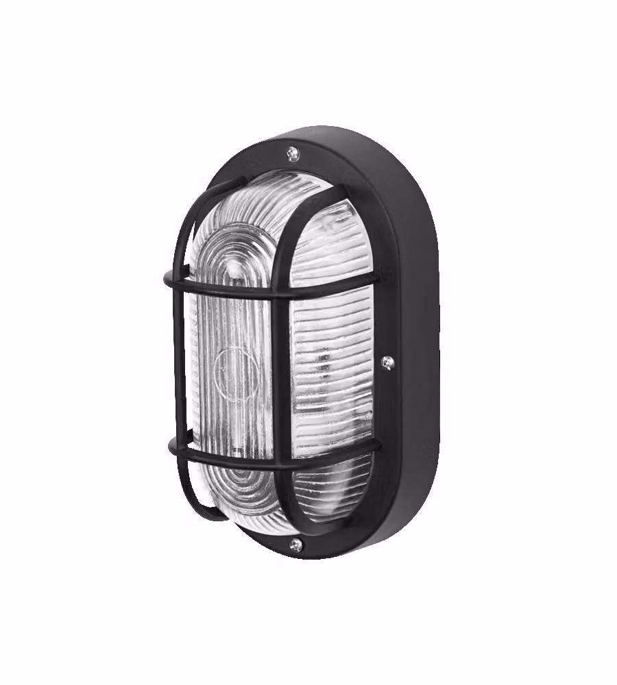 Ledvance Plafoniera Stagna Ovale Nera E27 IP44 per Cantine e Garage