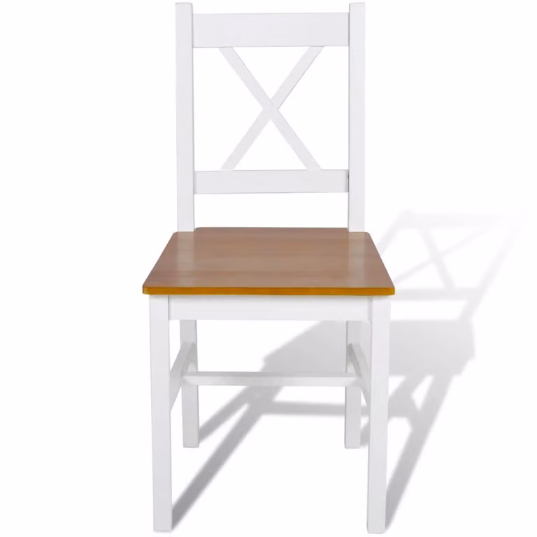 vidaXL Sedie da pranzo 6 pz. Legno di pino bianco