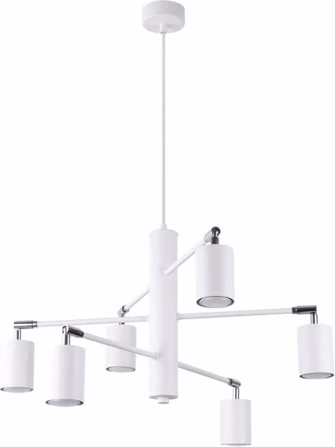 Lampada a sospensione moderna LEMMI Bittersweet Shimmer di Sollux Lighting in acciaio bianco con 6 luci GU10