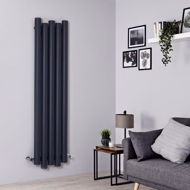Radiatore Verticale Design Alluminio Antracite 1600x390mm 840W - Alta Resa - Stile Moderno