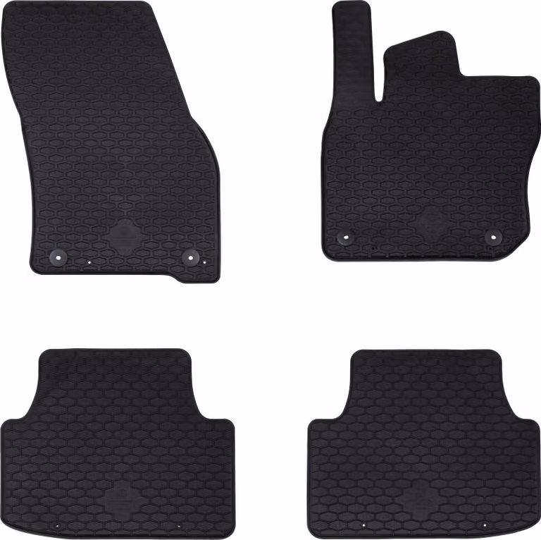 Tappetino per Auto 4 pcs Nero Gomma