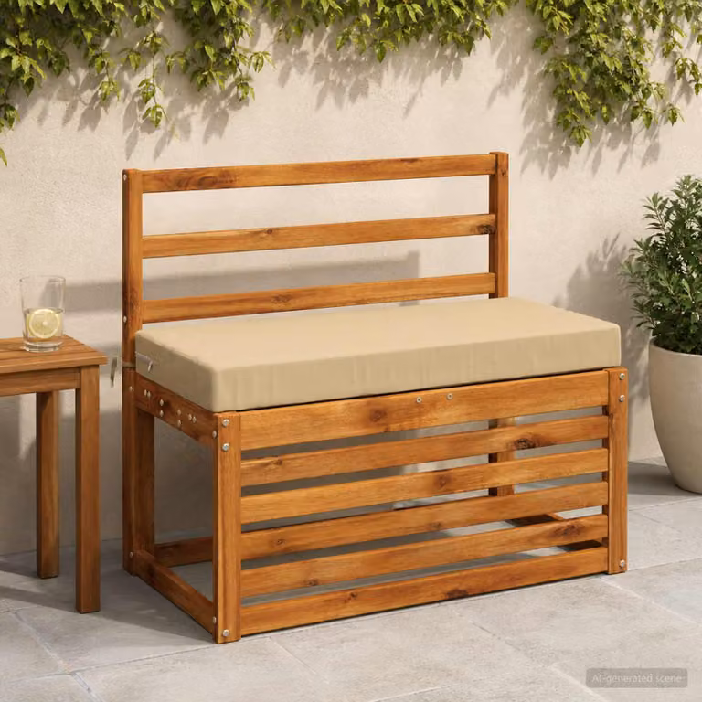 vidaXL Cuscino per panchina SOEST Beige, con rivestimento rimovibile e resistente ai raggi UV, L 80 x P 40 x H 8 cm