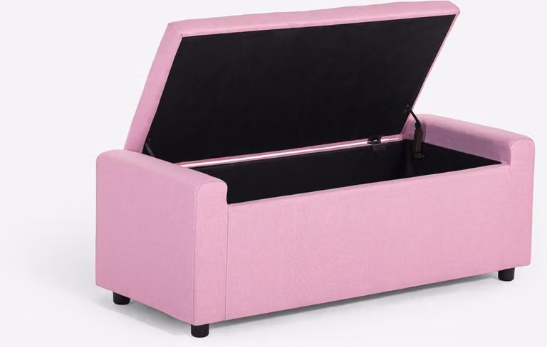 Panca con contenitore in tessuto per la camera da letto e l'ingresso Merak - Rosa