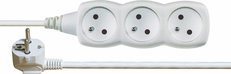 Cavo di prolunga - 3 prese, 3 m, bianco 70777