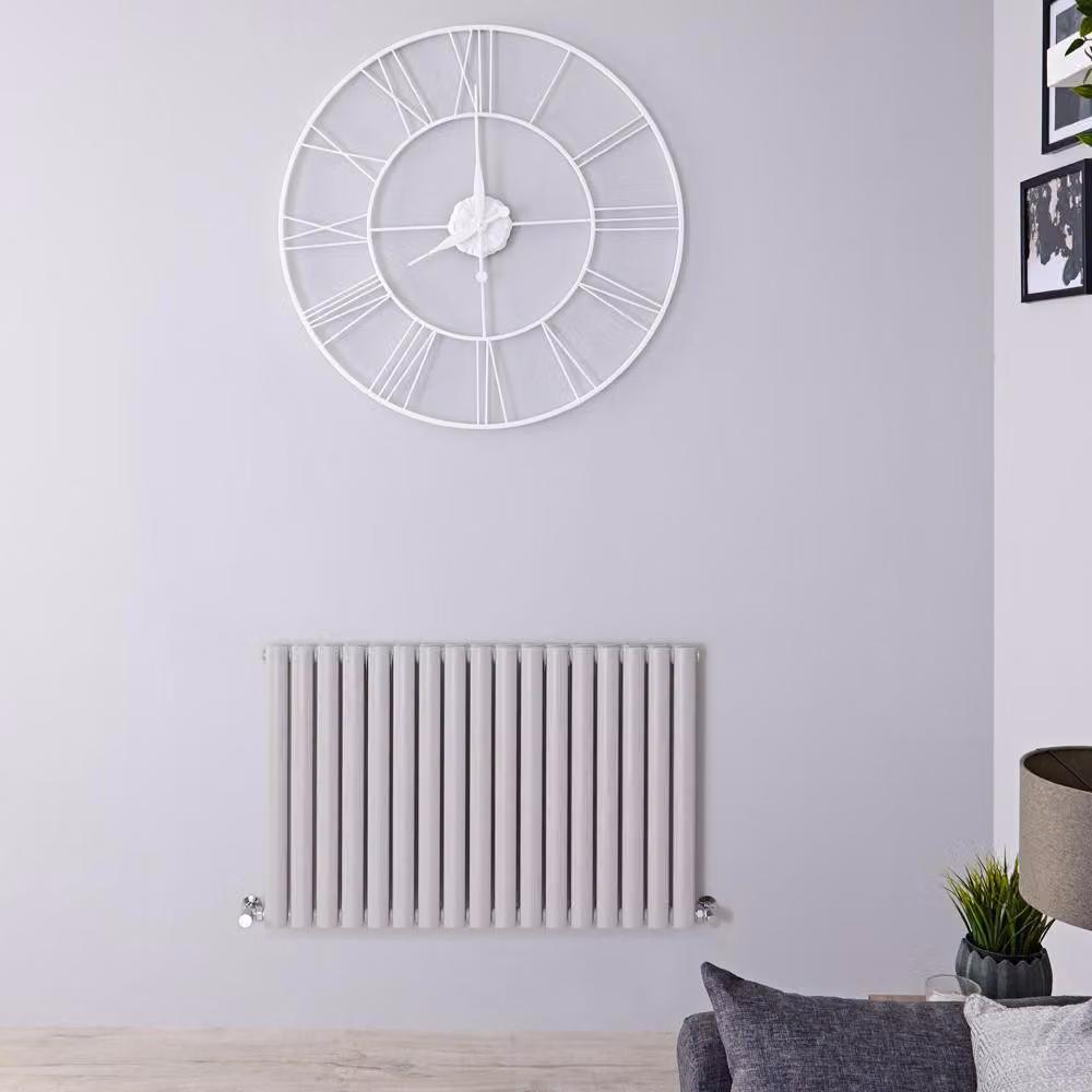 Radiatore di Design Orizzontale Doppio Grigio Chiaro - 635 x 1000mm - 1250W - Revive