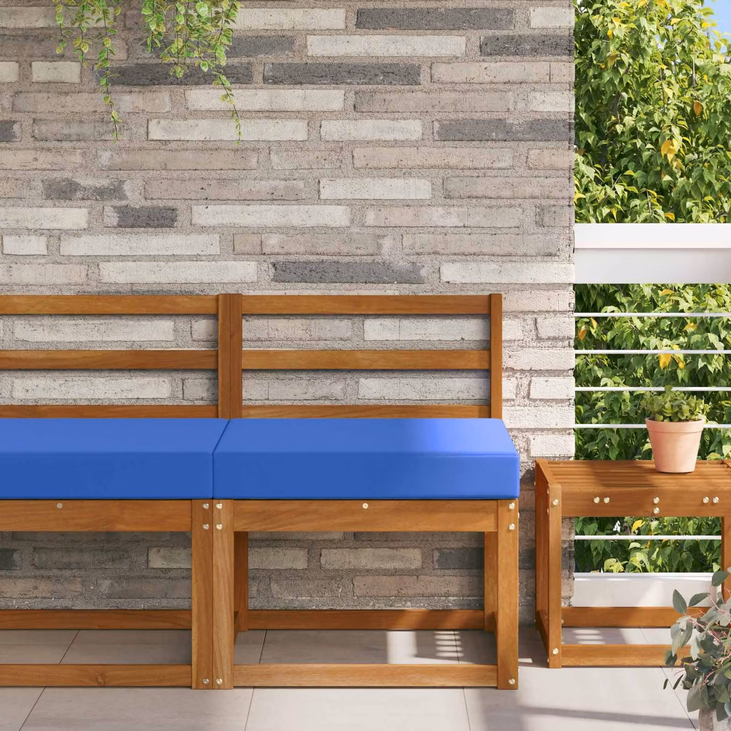 vidaXL Cuscino da divano per esterni in poliestere blu, L 60 x P 60 x H 60 cm