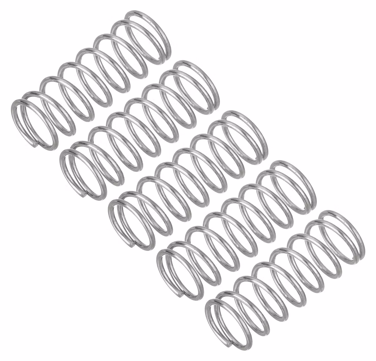 5 molle a compression in acciaio inossidabile 304, dimensioni 0,8x8x20 mm, colore argento