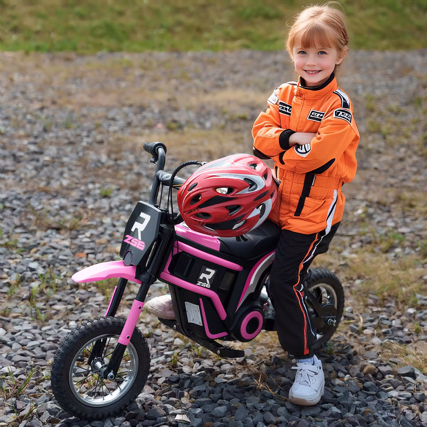 Moto Elettrica HOMCOM per Bambini con Acceleratore Manuale, 2 Velocità, Colore Rosa – 2