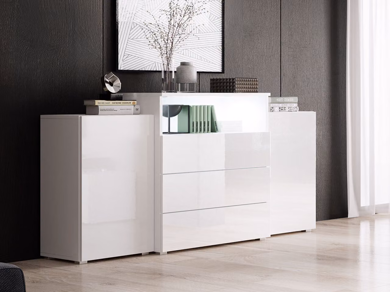 Cassettiera combinata ZORINA – bianco