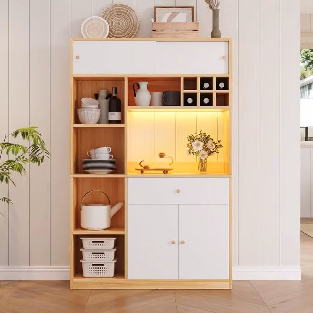 Mobile multiuso con cassetto e ante ¨C Minimal ¨C Legno, 115x35x180cm