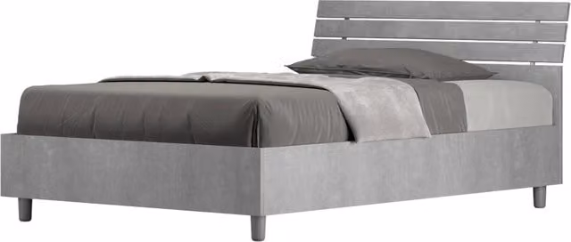 BS COM Letto una piazza e mezza contenitore 120x200 testata inclinata con doghe cemento