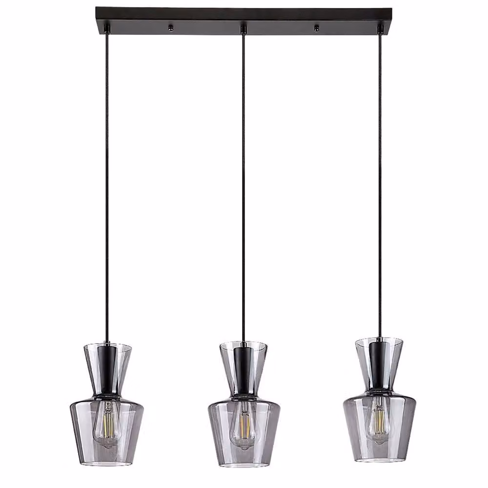 Rabalux 72163 Luce a sospensione 3 spot Abra, E27, nero-grigio, rotonda, moderna, ø150mm