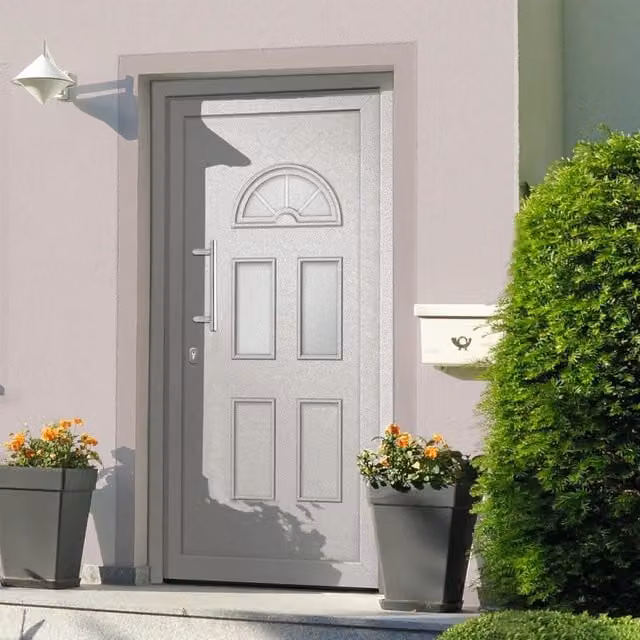 Porta d'ingresso bianca con inserto in vetro vidaXL L: 110 cm, H: 210 cm