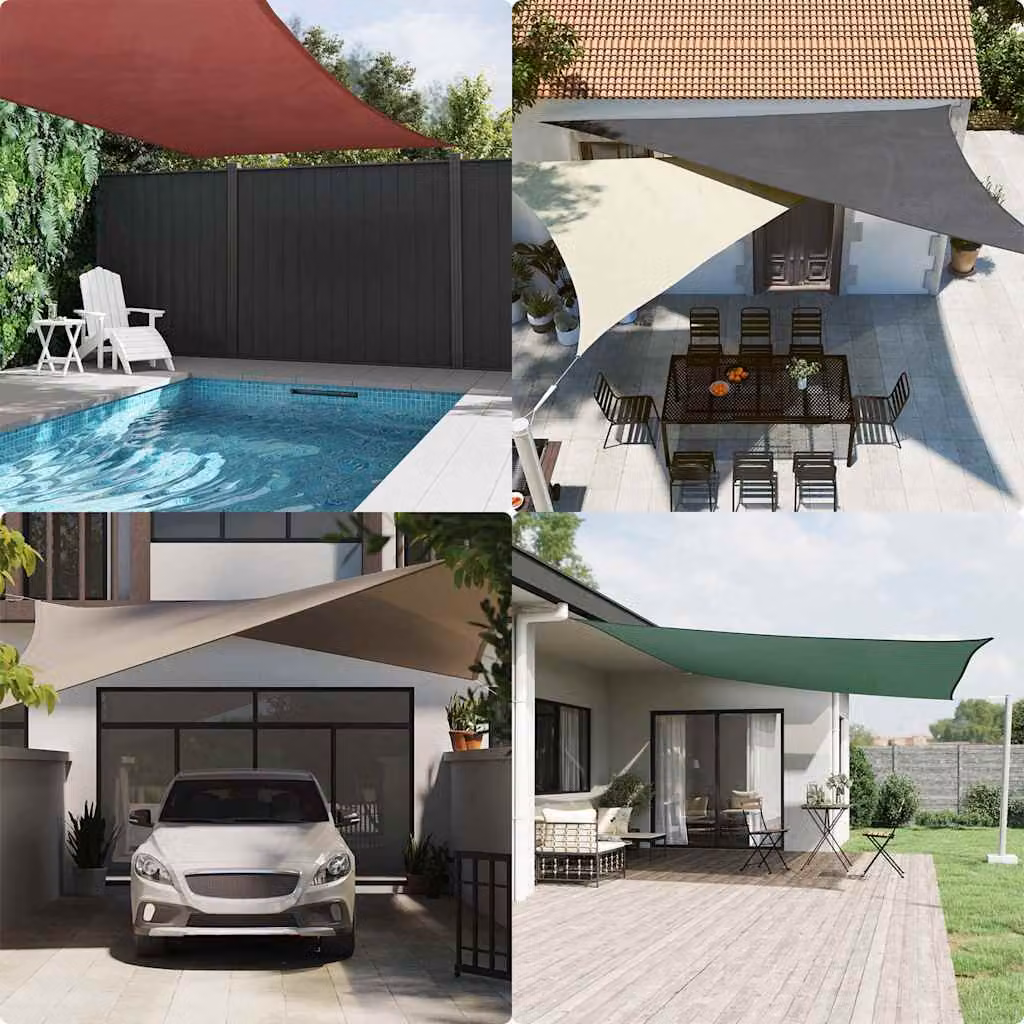 Parasole a vela quadrato vidaXL in tela Oxford marrone 4,5 x 4,5 m