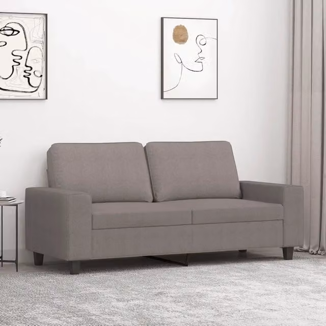 Divano a 2 Posti-Sofa 2 Posti Tortora 140 cm in Tessuto 332033