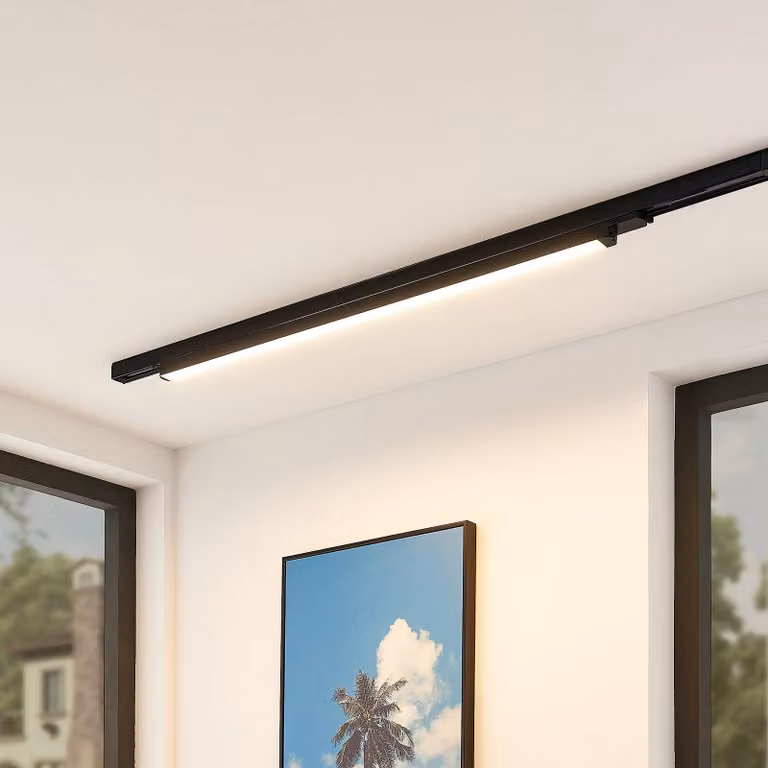 Arcchio Lampada a binario LED Harlow, nera, 109 cm, 3.000K Harlow, Nero, Studio / Ufficio, Alluminio, Moderno