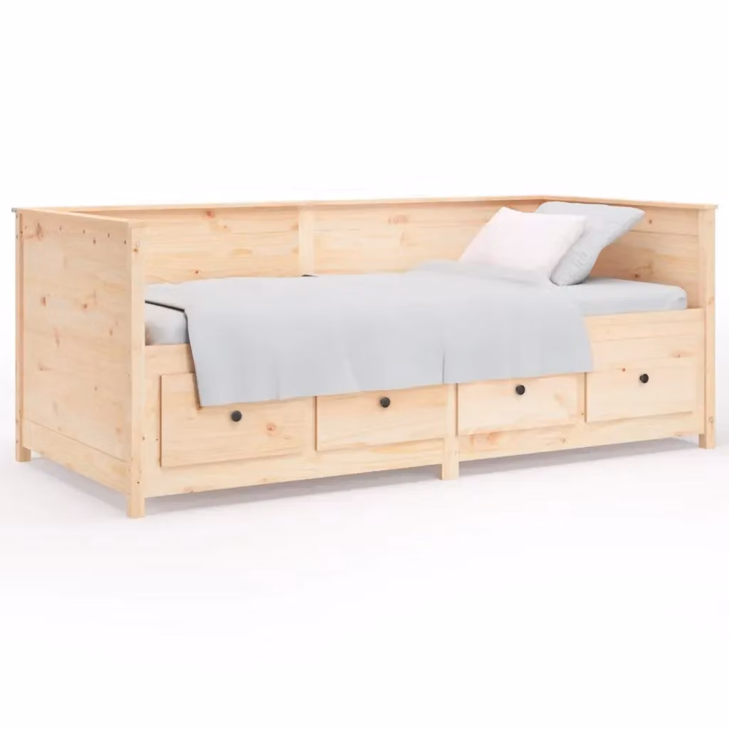 vidaXL Dormeuse in legno massello di pino marrone con cassetti L/P/H: 197.5 x 82.0 x 80.0 cm – 2