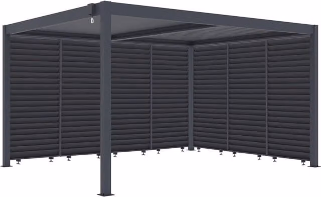 Pergola bioclimatica Windsor di Habitat et Jardin in alluminio e acciaio zincato, colore grigio, L: 4 m, P: 3 m