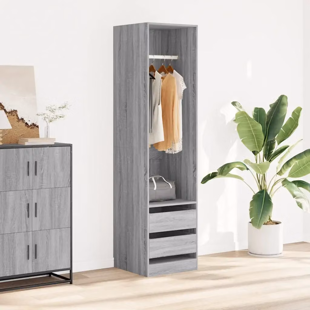 Armadio con cassetti e ante a battente DESIGN IN Grigio Sonoma in legno multistrato L/P/H: 50 x 50 x 200 cm – 2