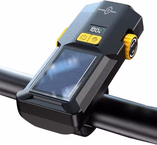 VHV - Luci per bicicletta ricaricabili tramite USB - Faro LED solare per bicicletta, ideale per la guida notturna - design resistente all'acqua, display digitale - adatto per mountain bike, bici da corsa, bici da città, e-bike e per gli spostamenti casa-l