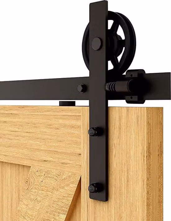 Sistema di porte scorrevoli con guide a rulli e guida a pavimento - Colore nero