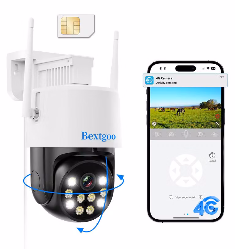 Telecamera di sicurezza 4G LTE - Risoluzione 4 MP - Corpo in plastica - Colore bianco