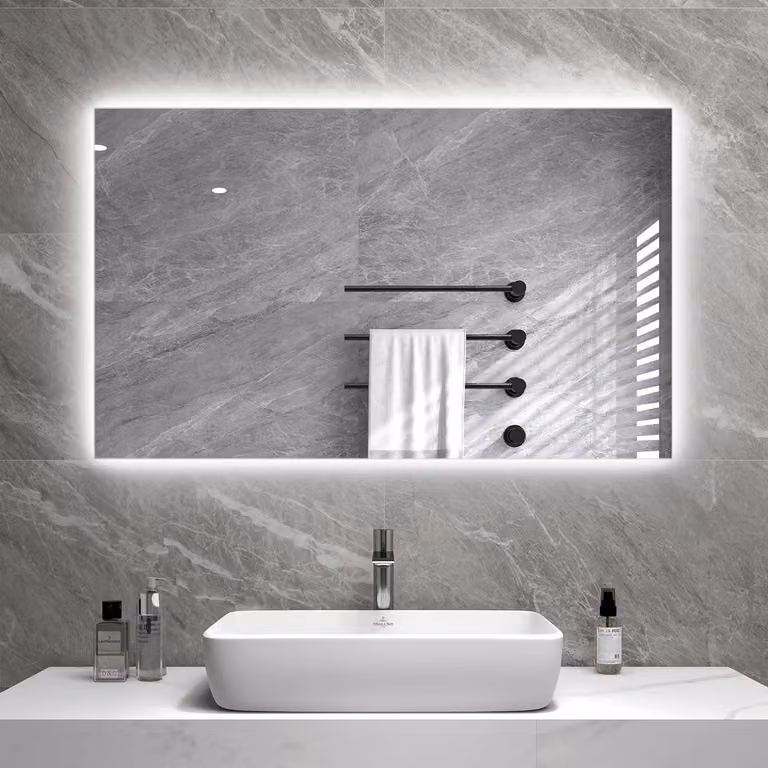 Radiatore a infrarossi a specchio con illuminazione a LED 60X100 580Watt