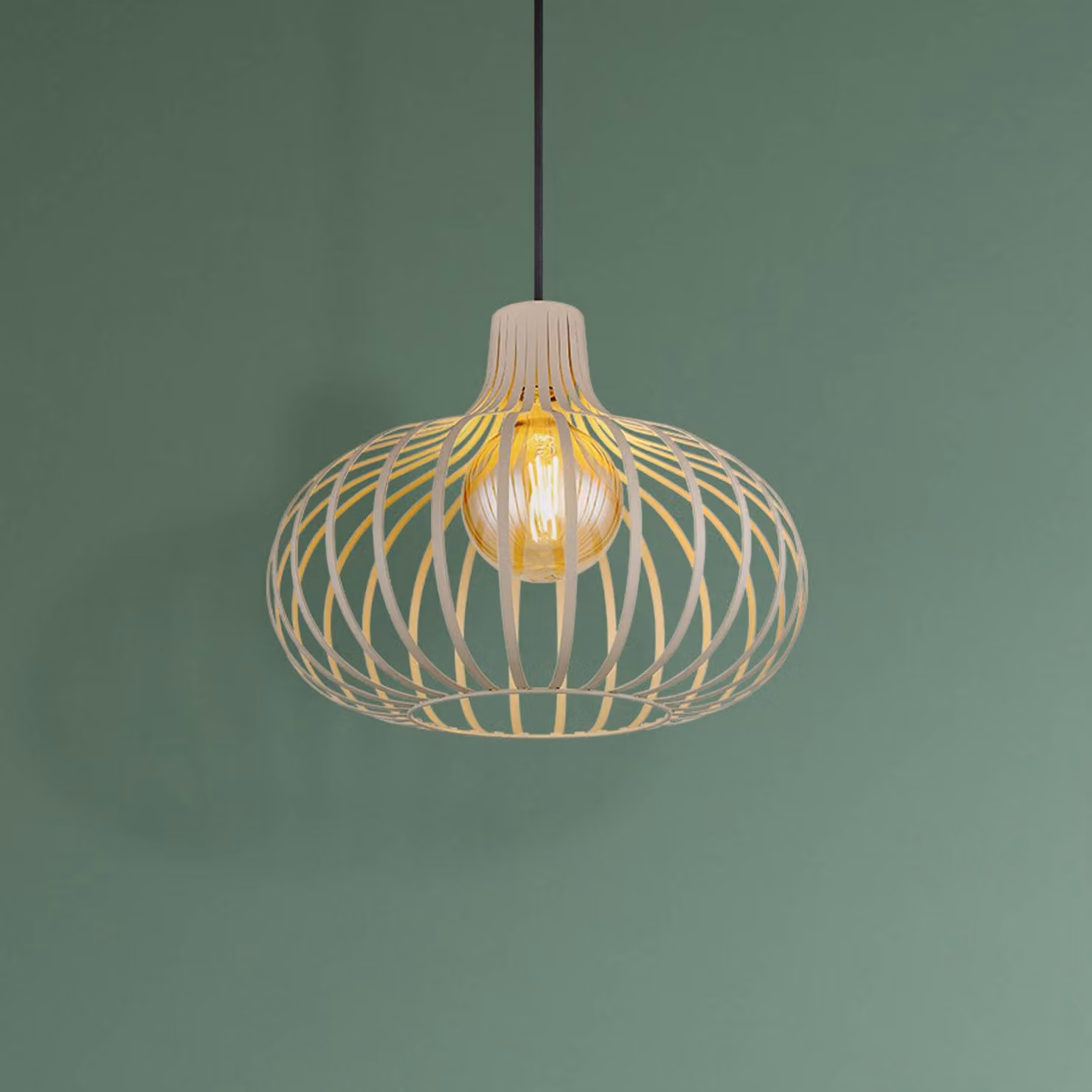 Globo Lampada a sospensione Mateo, dimmerabile, Crema / Ambra, Soggiorno / Sala da pranzo, Metallo, Scandinavo, Lampada a sospensione