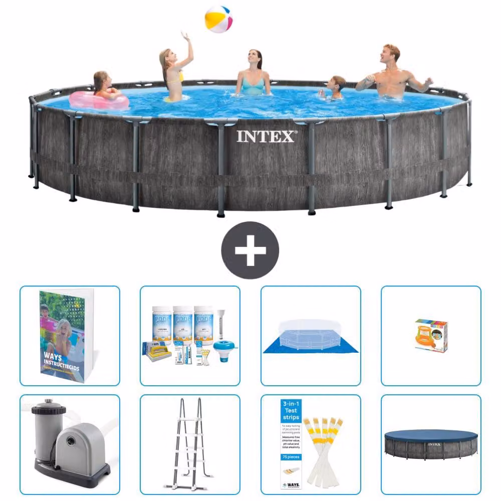 Struttura per piscina a forma di prisma - 549x122 cm - composta da 7 elementi - modello S548
