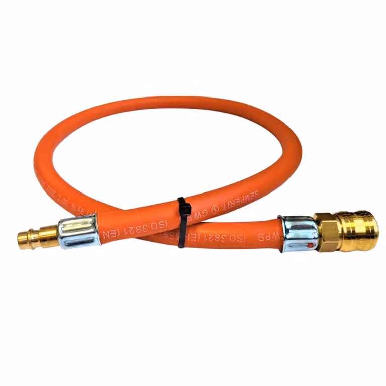 Tubo flessibile per gas propano-butano Zatechs 0,5 m 20 bar Ø6,3 mm DN 7,2 tipo 26 RQS attacco rapido (femmina) attacco LKS Tubo flessibile per gas per il collegamento della bombola del gas