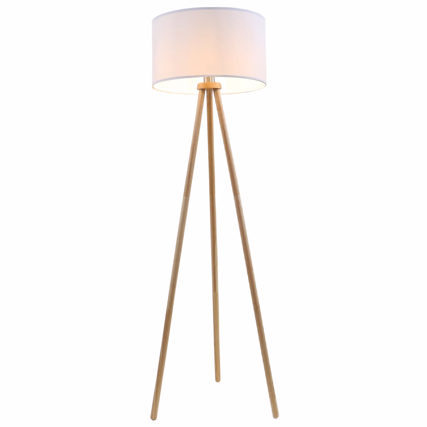 Lampada da terra in tessuto Ø 45,5 cm 1x escl. E27 60W bianco