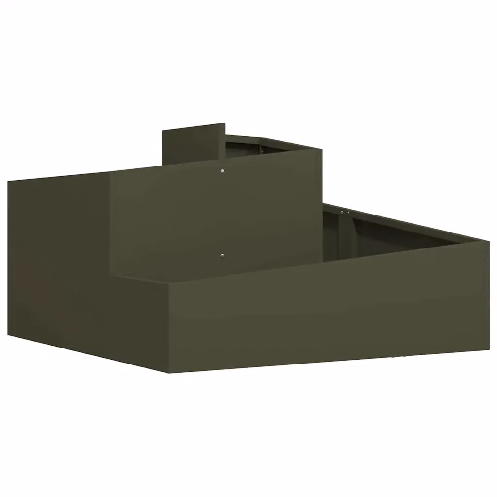 Fioriera da giardino vidaXL in acciaio verde oliva L: 80 cm, P: 80 cm, H: 50 cm – 2