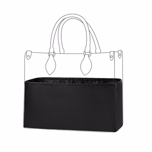 DGAZ Inserto per Organizzatore in Seta, Organizer Borsa per LV OnTheGo PM/MM/GM, Organizzatore Interno Borsa Leggero (Nero, MM)