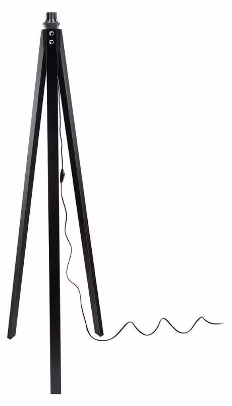 Lampada da terra treppiede legno nero Deco MDL3010