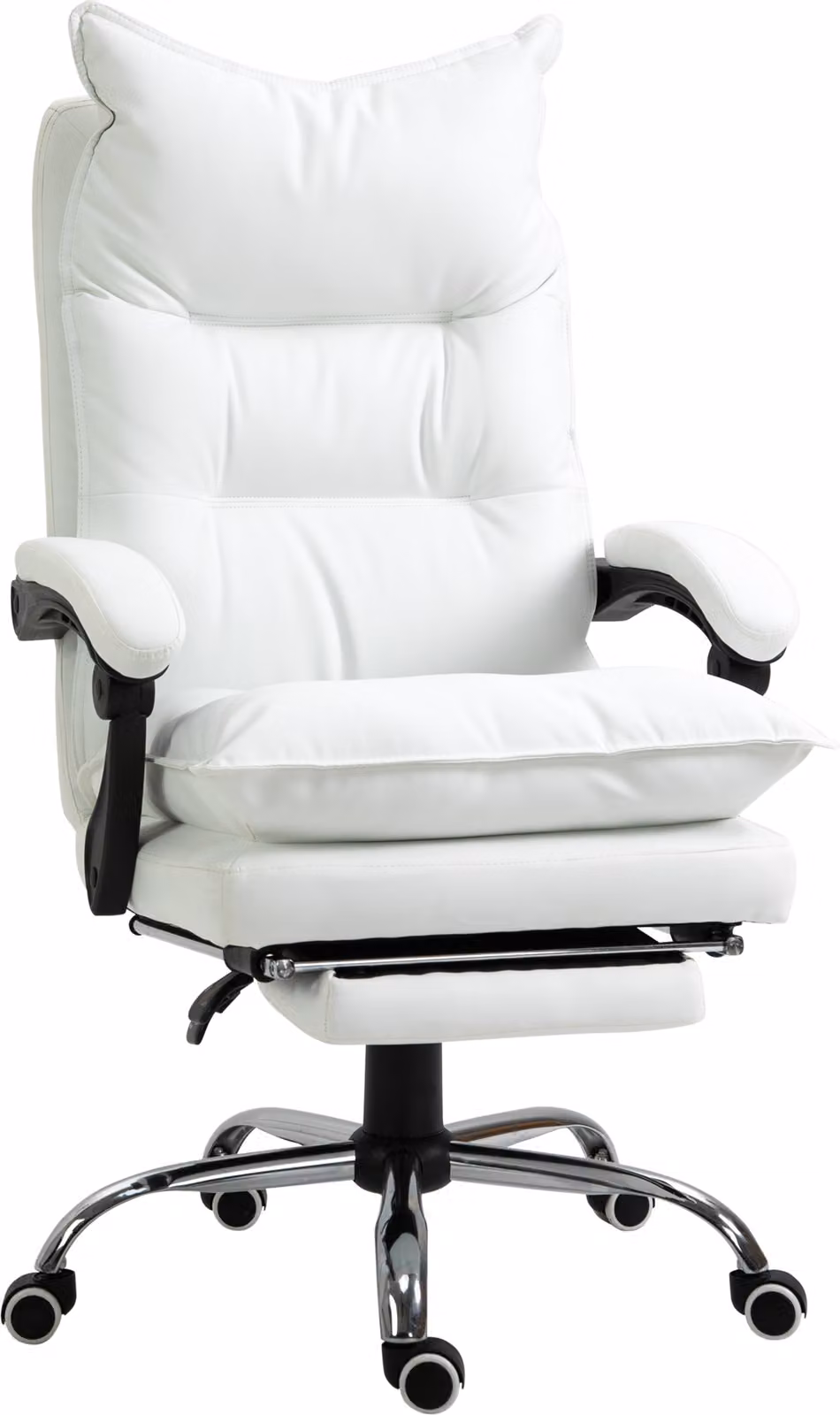 Vinsetto: sedia da ufficio ergonomica con poggiapiedi, sedia da scrivania regolabile in altezza, sedia girevole, schienale inclinabile da 90° a 155°, PU, 70 x 68 x 122-130 cm