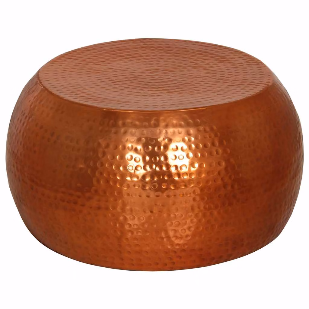Tavolino da salotto rotondo vidaXL in metallo color oro e bronzo, Diametro: 55 cm, Altezza: 28 cm