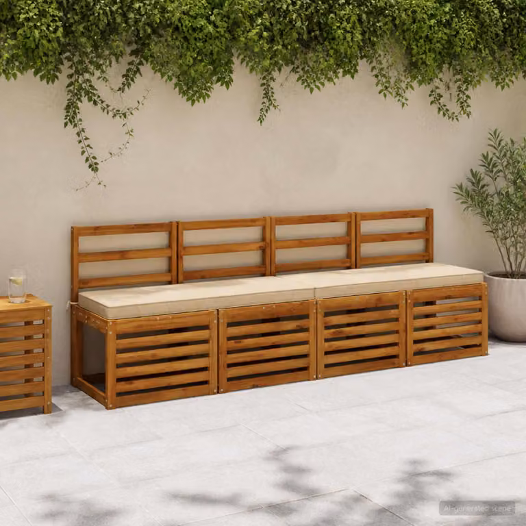 Cuscino per Panchina vidaXL VUGHT in Poliestere Beige con Rivestimento Lavabile e Resistente ai Raggi UV