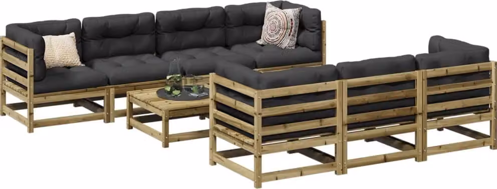 Maison Exclusive - Set da giardino composto da 8 pezzi in legno di pino trattato