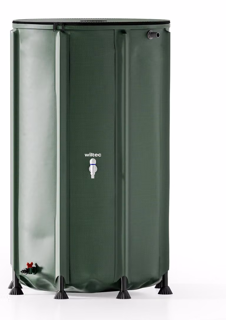 Serbatoio pieghevole - Capacità: 500 litri - Materiale: PVC - Colore: Verde - Con coperchio e rubinetto