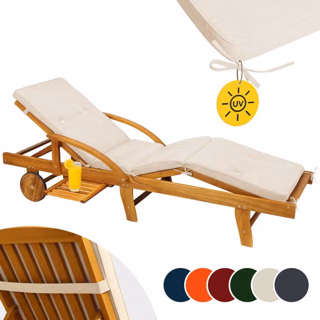 Materassino per sdraio beige in poliestere idrorepellente L: 195 cm, P: 55 cm, H: 5 cm