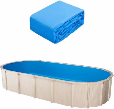 Rivestimento in vinile VEVOR per piscina ovale fuori terra, colore blu, stile unibead, dimensioni: L 500 x P 300 x H 120 cm