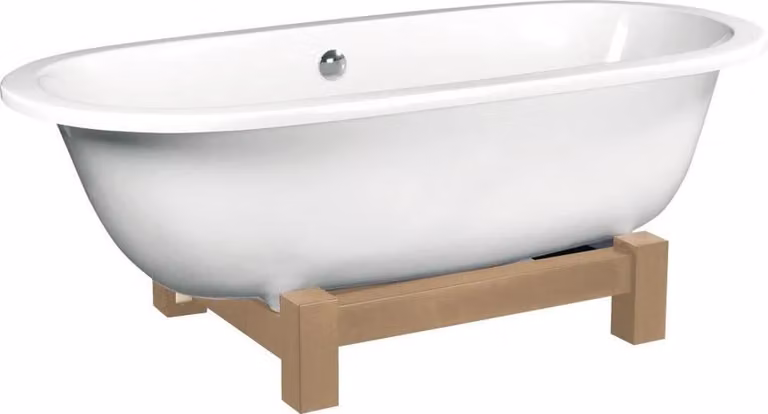 Vasca da bagno freestanding MATRIX W 175 x 80 x 46 cm, struttura in legno di rovere chiaro