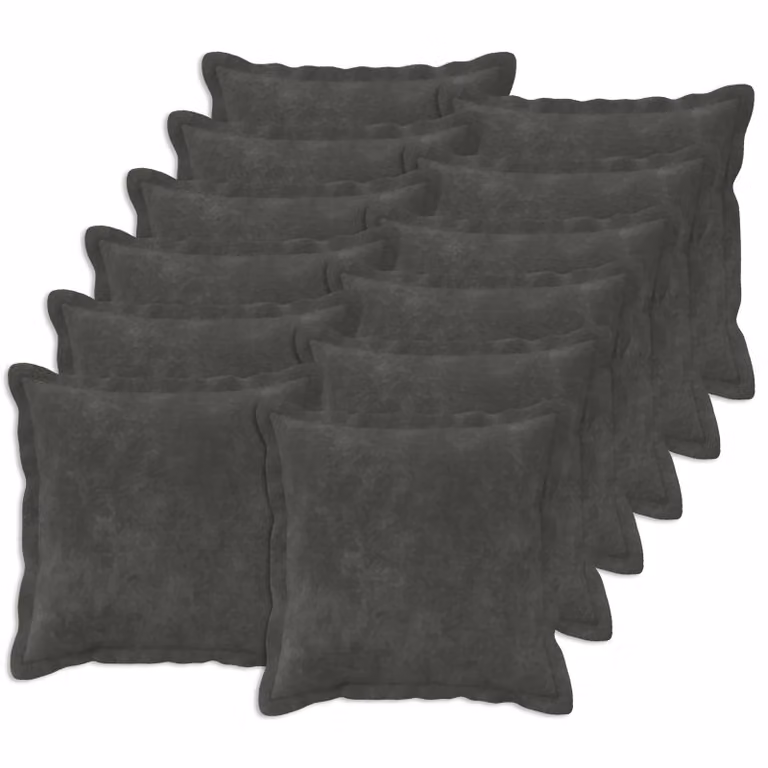Set di 12 federe vidaXL HOUTEN in microfibra, colore antracite, 45 x 45 cm