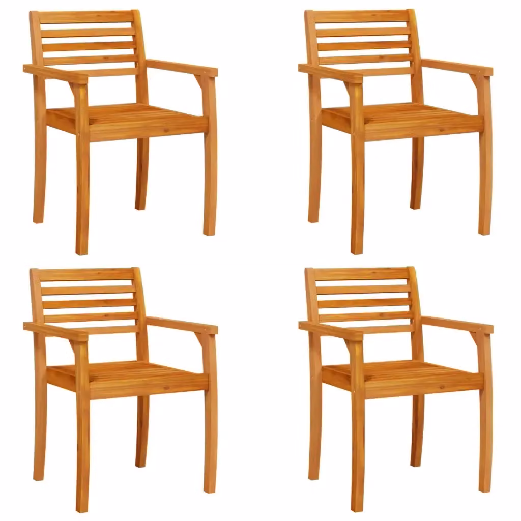 Set di 4 sedie da giardino vidaXL in legno di acacia oliato marrone L: 59 cm, P: 55 cm, H: 85 cm – 2