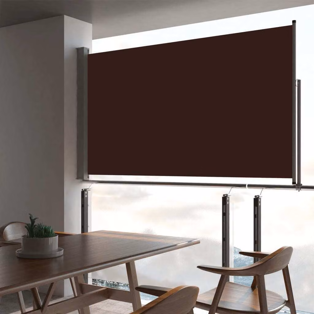 The Living Store Tenda laterale estensibile 140 x 300 cm Marrone