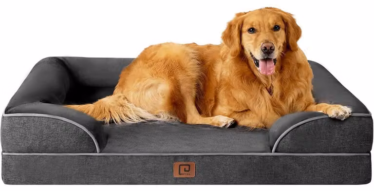 Cuccia ortopedica per cani, taglia XL, 112x81 cm, realizzata in memory foam, colore grigio scuro, lavabile, impermeabile e antiscivolo
