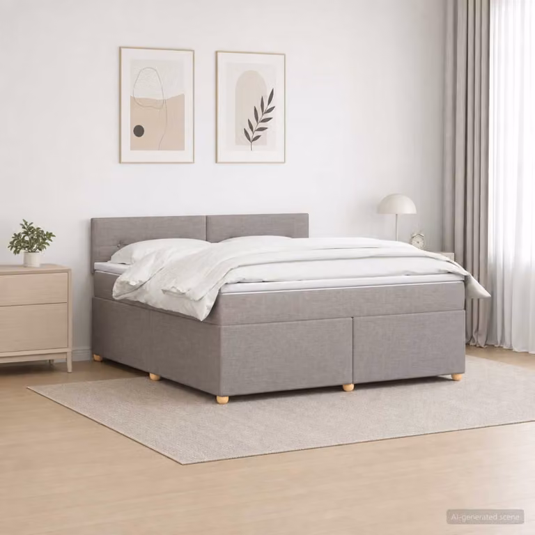 Letto box spring ibrido vidaXL con materasso a molle insacchettate e illuminazione sottostante, L/P: 180 x 200 cm
