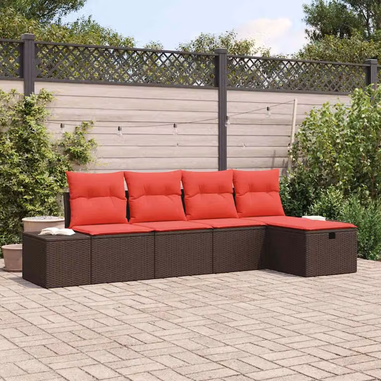 Maison Exclusive - Set di divani da salotto, 4 pezzi, in rattan sintetico